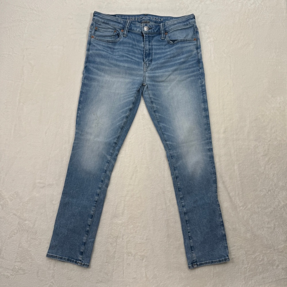 American Eagle Jeans Mens W33 Light Blue Airflex 360 Slim Stretch Denim Pants